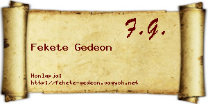 Fekete Gedeon névjegykártya